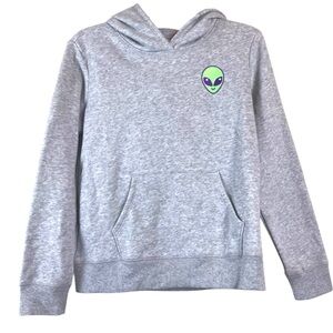 Spotted Zebra Gray Hooded Alien Sweatshirt Kids’ Size XXL (14-16)